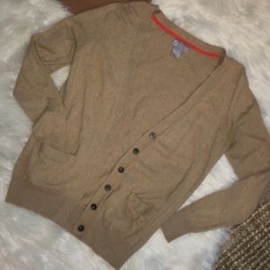Tan cashmere blend cardigan